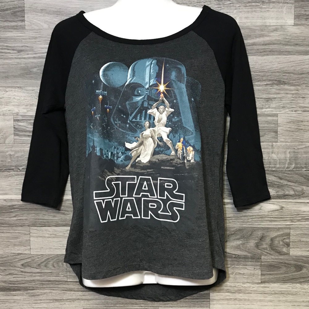 Star Wars Black Gray Open Back Top